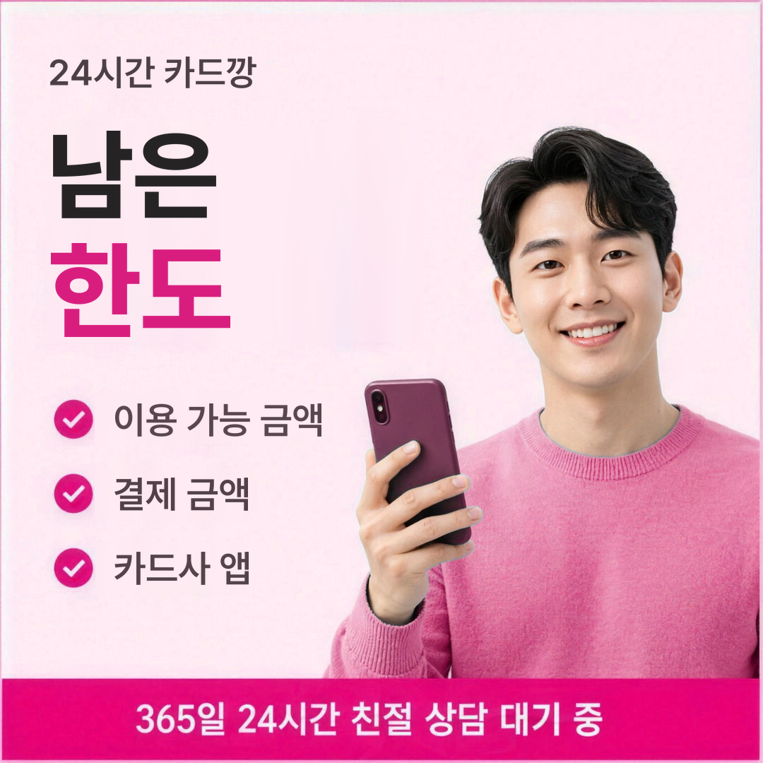 다음머니 24시간 카드깡 남은 한도 안내